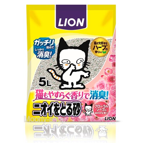 Lion «Pet Kirei» - Наполнитель для кошачьего туалета с серебром с ароматом цветочного мыла, 5 л. (002029)