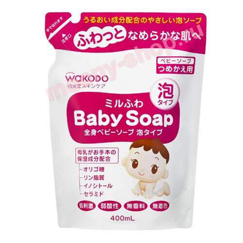 Wakodo «MiluFuwa» - Жидкое пенящееся мыло для детей, мягкая упаковка 400 мл. (174093)