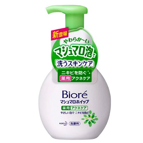 Kao «Biore» Marshmallow Whip - Пенка для умывания лица - профилактика акне с освежающим ароматом цветочной зелени, 150 мл. (275080)