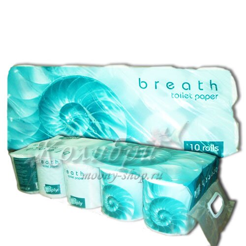 «Breath» - 3х-слойная т/б без запаха, 10 рулонов в индивидуальной уп.(25210)